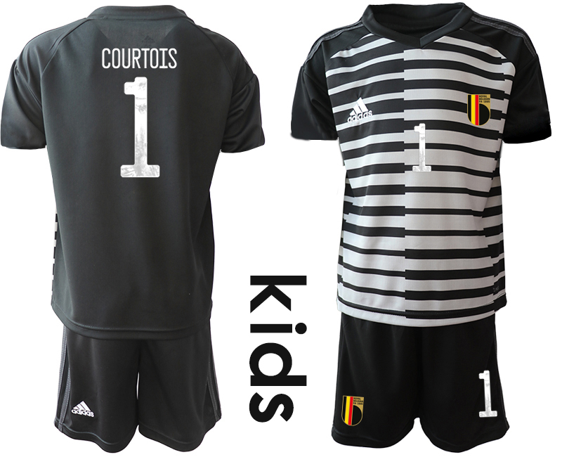 2021 European Cup Belgiumblack Youth goalkeeper #1 soccer jerseys